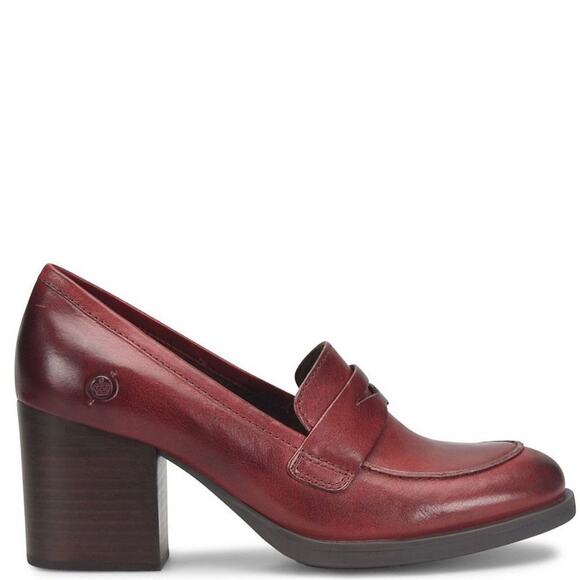 Born Shoes - Born Holliston Leather Penny Loafer Pumps